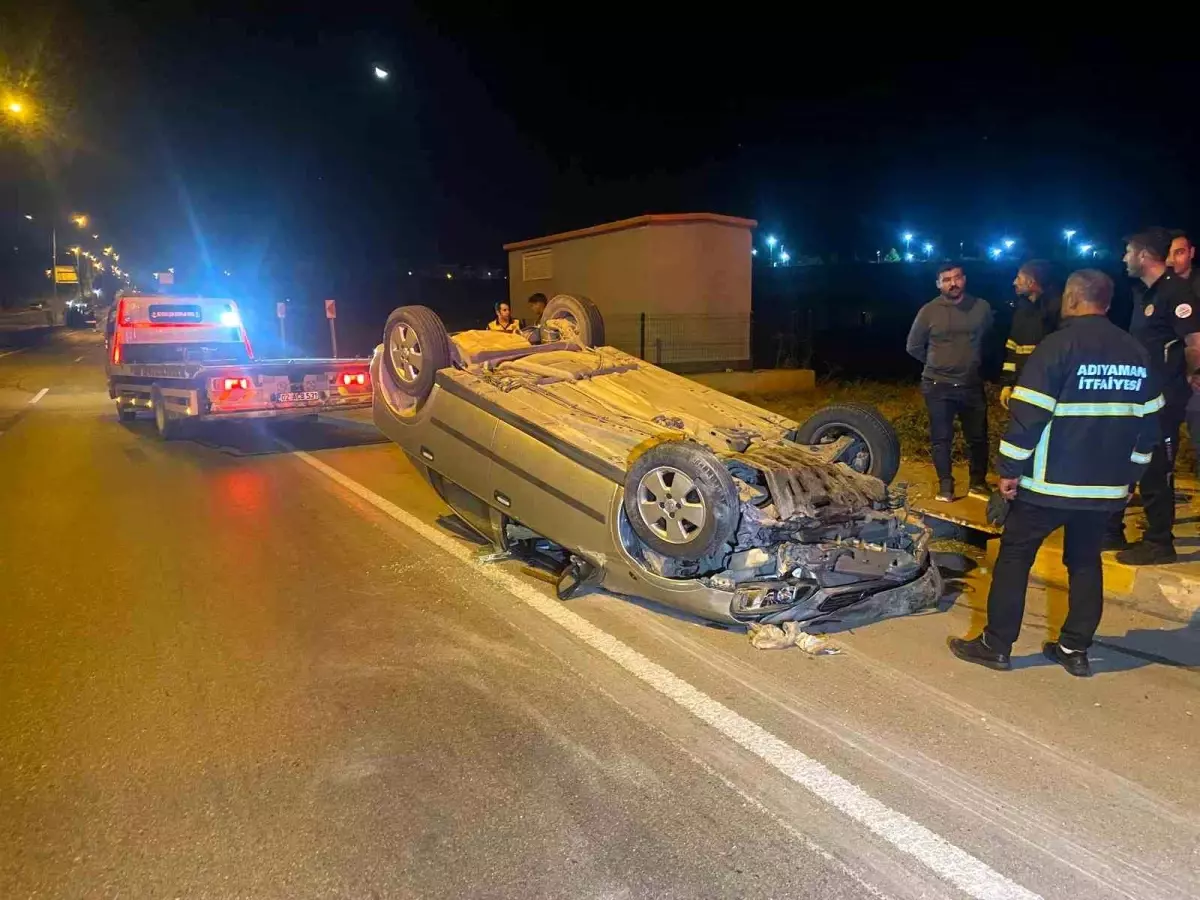 Adıyaman’da Takla Atan Araçta 1 Yaralı