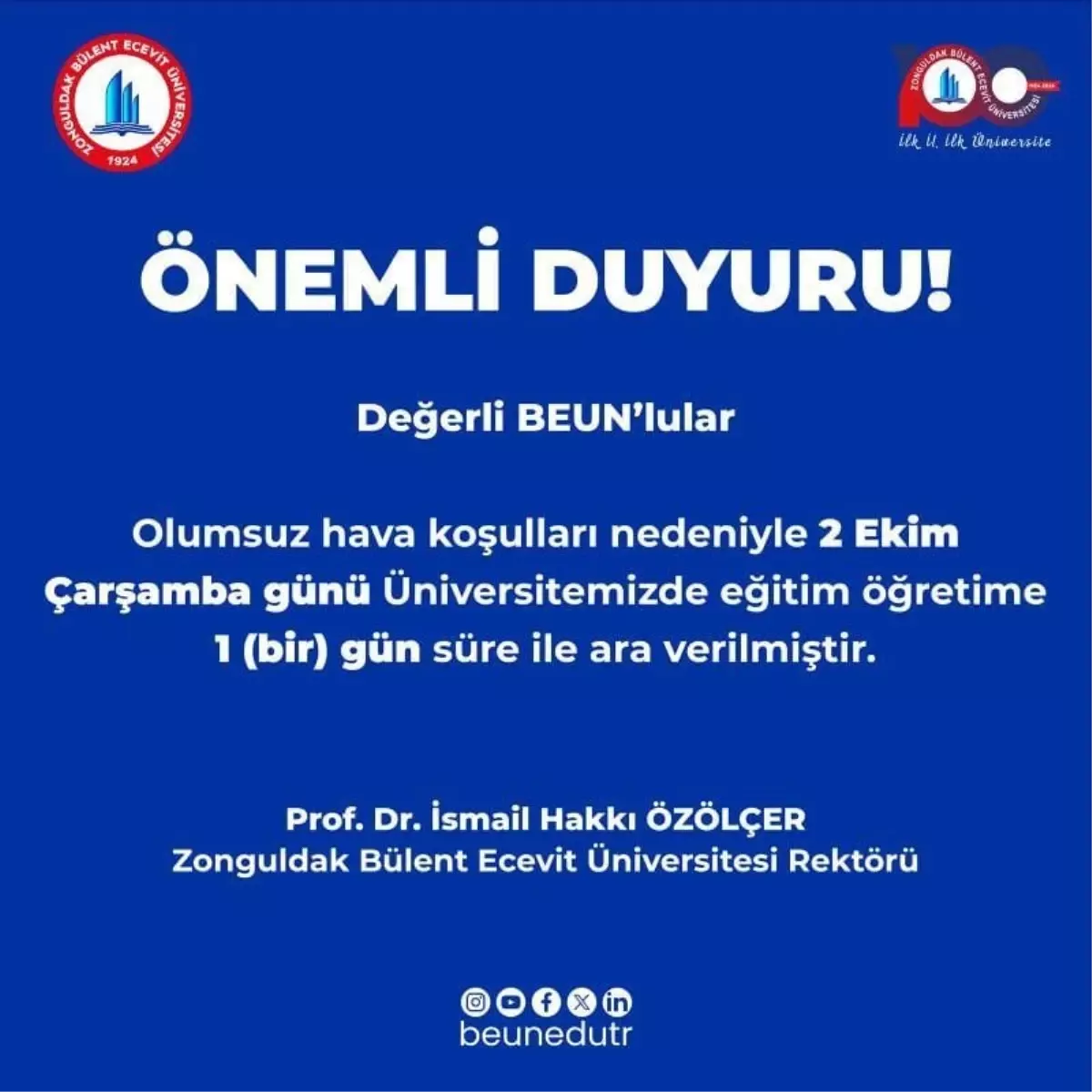 Zonguldak’ta Eğitim 1 Gün Durduruldu